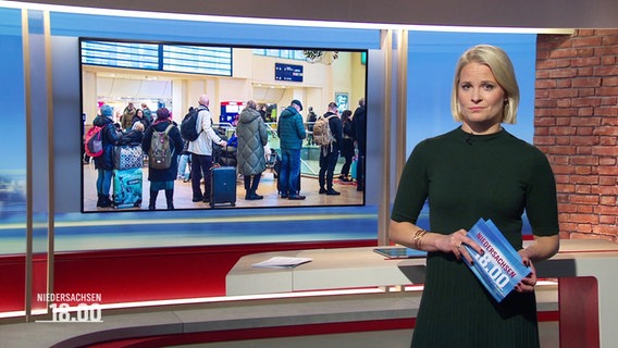 Kathrin Kampmann moderiert die Sendung Niedersachsen 18.00. © Screenshot 