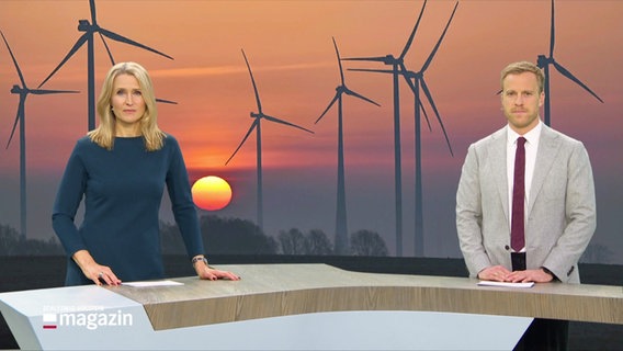 Gabi Lüeße und Henrik Hanses moderieren das Schleswig-Holstein Magazin. © Screenshot 