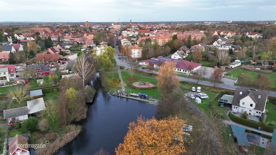 Luftbild vom Angelsteg am Güstrower Mühlenbach © Screenshot 