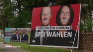 Beschmiertes Wahlplakat der SPD (Archivbild). © Screenshot 