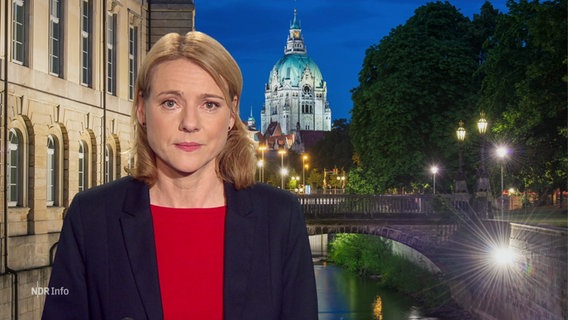 Reporterin Hilke Janssen berichtet live aus Hannover. © Screenshot 