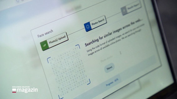 Auf einem Rechner ist eine Gesichtserkennungssoftware geöffnet. © Screenshot 