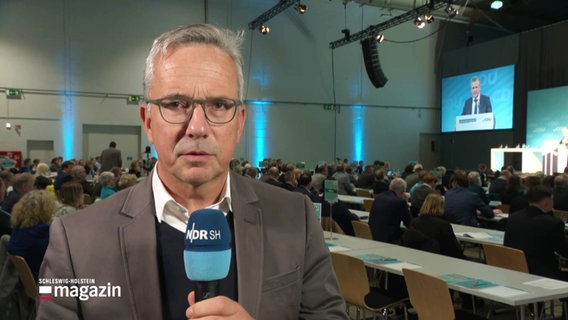 Andreas Schmidt berichtet vom CDU Landesparteitag. © Screenshot 