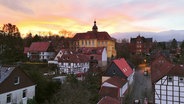 Ansicht von Hildesheim im Abendlicht © Screenshot 