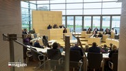 Viele Abgeordnete sitzen im Landtag in Kiel. © Screenshot 