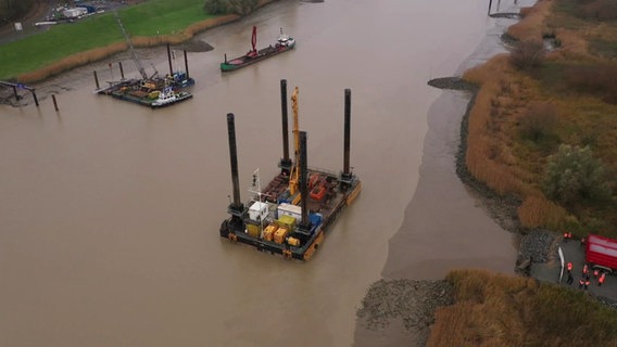 Die Baustelle der Friesenbrücke. © Screenshot 