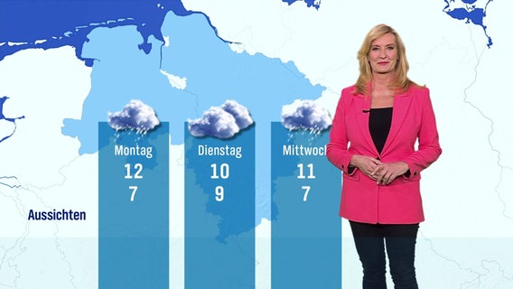 Claudia Kleinert moderiert das Wetter © Screenshot 