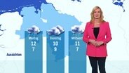 Claudia Kleinert moderiert das Wetter © Screenshot 