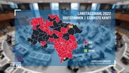 Eine Grafik stellt die Ergebnisse der Landtagswahl 2022 in Niedersachsen dar. © Screenshot 