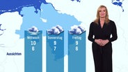 Claudia Kleinert moderiert das Wetter. © Screenshot 