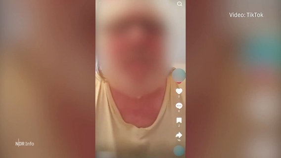 Screenshot eines TikTok-Videos: Das Gesicht eines mittelalten Mannes ist unkenntlich gemacht. © Screenshot 