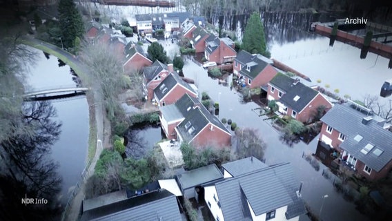 Das Hochwasser in Lilienthal. © Screenshot 