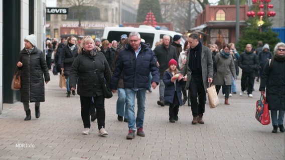 Menschen in einer Einkaufsstraße. © Screenshot 