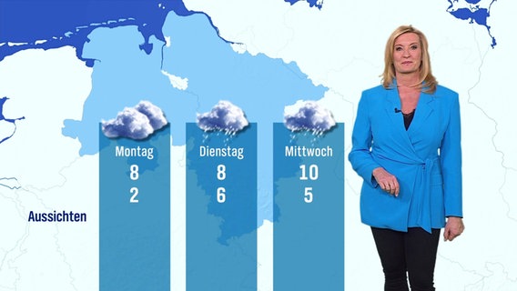 Claudia Kleinert moderiert das Wetter für Niedersachsen. © Screenshot 