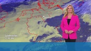 Claudia Kleinert moderiert das Wetter für Niedersachsen. © Screenshot 