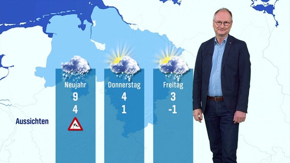 Ein Meteorologe steht vor einer Wettergrafik. © Screenshot 