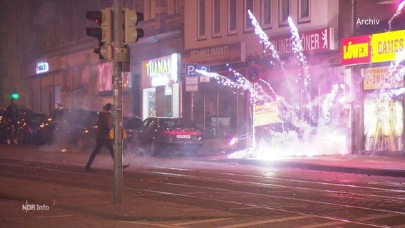 Feuerwerk vor einem Kiosk. © Screenshot 