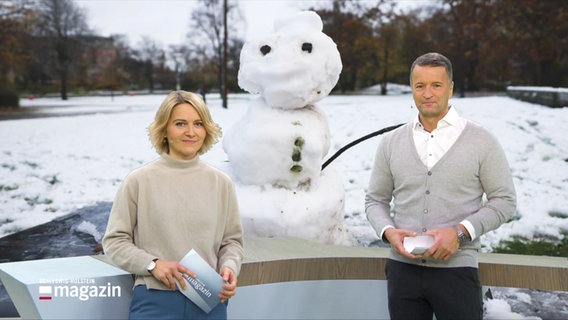 Marie-Luise Bram und Gerrit Derkowski moderieren das Schleswig-Holstein Magazin. © Screenshot 