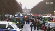 Bauernprotest vor dem Brandenburger Tor am 15.01.2024 © Screenshot 