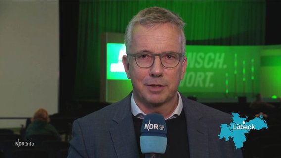 Andreas Schmidt berichtet aus Lübeck. © Screenshot 