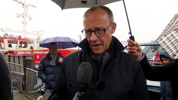 Friedrich Merz in Hamburg. © Screenshot 