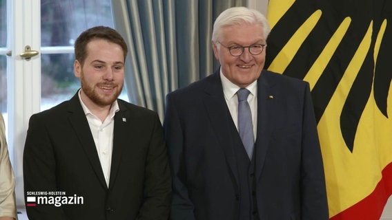 Moritz Dietzsch mit Bundespräsident Frank Walter Steinmeier. © Screenshot 