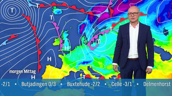 Karsten Schwanke moderiert das Wetter für Niedersachsen. © Screenshot 