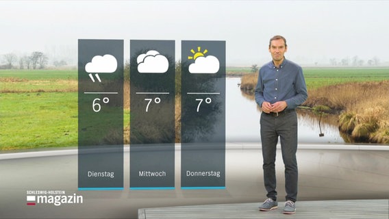 Diplom-Meteorologe Meeno Schrader spricht den Wetterbericht. © Screenshot 