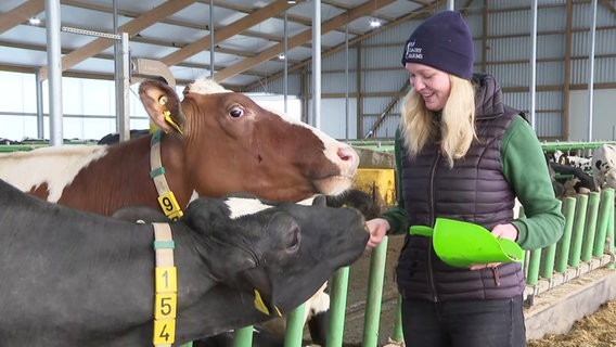 Sharon Gunnink betreibt einen Hof mit 500 Milchkühen bei Friedland. © NDR Neubrandenburg 