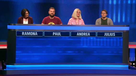 Kandidat*innen einer Quizshow © Screenshot 