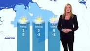 Claudia Kleinert moderiert das Wetter. © Screenshot 