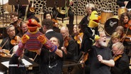 Ernie und Bert und das NDR Elbphilharmonie Orchester. © Screenshot 