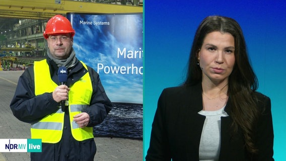 NDR MV Live mit Reporter Christoph Kümmritz und Eva Maria Guhl. © Screenshot 