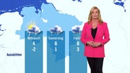 Claudia Kleinert moderiert das Wetter. © Screenshot 