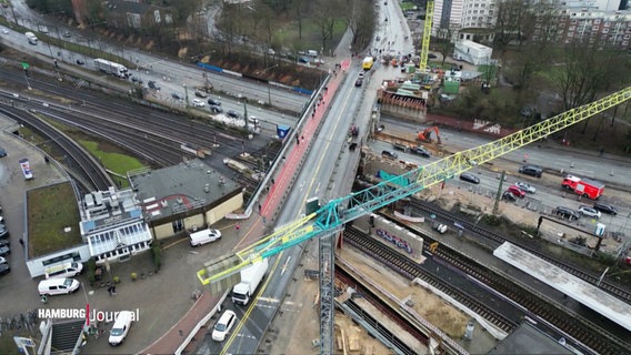 Die Berlinertordammbrücke aus der Vogelperspektive. © Screenshot 