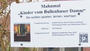 Ein Schild vom Mahnmal "Die Kinder vom Bullenhuser Damm". © Screenshot 