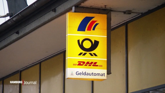 Leuchtendes gelbes Logo der Deutschen Post, der Postbank und DHL. © Screenshot 