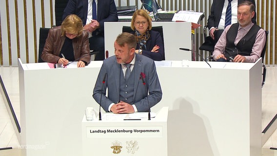 Nikolaus Kramer, Fraktionsvorsitzender der AfD im Landtag in Mecklenburg-Vorpommern. © Screenshot 