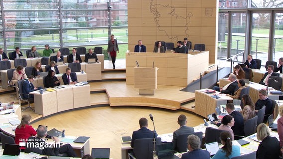 Der Landtag debattiert in Schleswig-Holstein. © Screenshot 