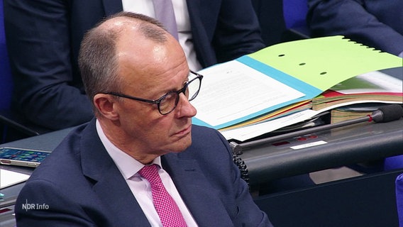 Friedrich Merz im Bundestag. © Screenshot 