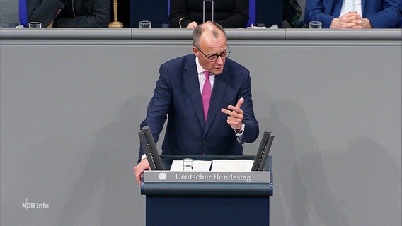 Friedrich Merz im Bundestag. © Screenshot 