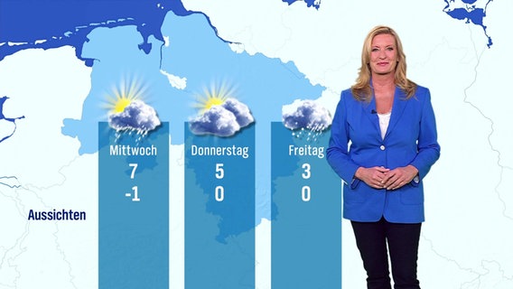 Claudia Kleinert mit der Wettervorhersage für die kommenden Tage. © Screenshot 