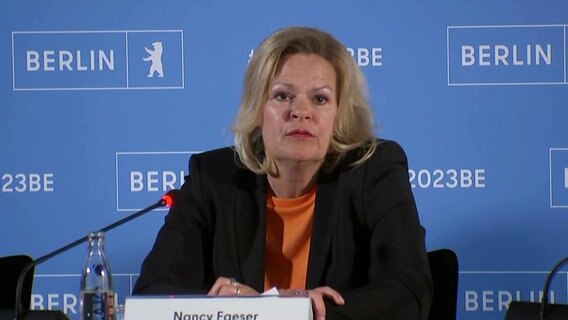 Bundesinnenministerin Nancy Faeser. © Screenshot 