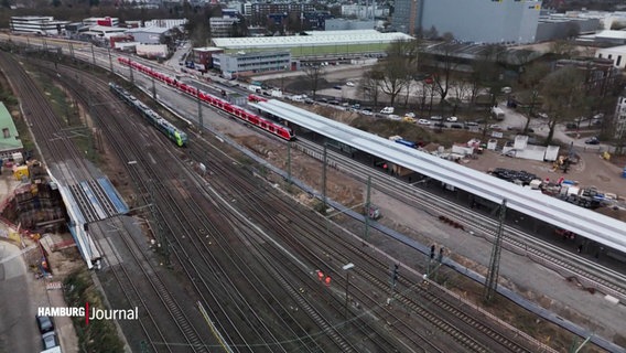 Der neue S-Bahnhof Diebsteich aus der Luft betrachtet. © Screenshot 