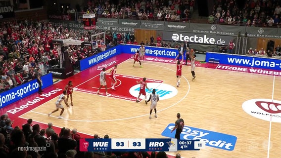 Ein Basketballspiel der Rostocker Seawolves. © Screenshot 