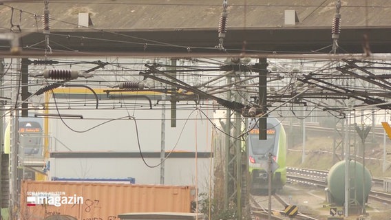 Beschädigte Oberleitungen am Hbf in Kiel. © Screenshot 