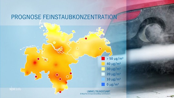 Ein Schaubild für die Prognose der Feinstaubkonzentration des Umweltbundesamtes. © Screenshot 