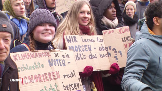 Demonstrierende bei einem Klimastreik. © Screenshot 