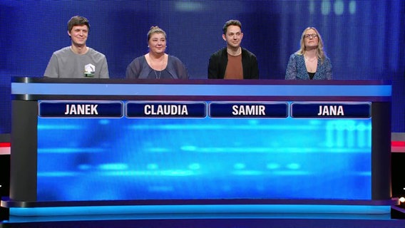 Die vier Kanditatinnen und Kandidaten: Janek, Claudia, Samir und Jana © Screenshot 