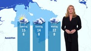 Claudia Kleinert mit der Wettervorhersage für die kommenden Tage. © Screenshot 